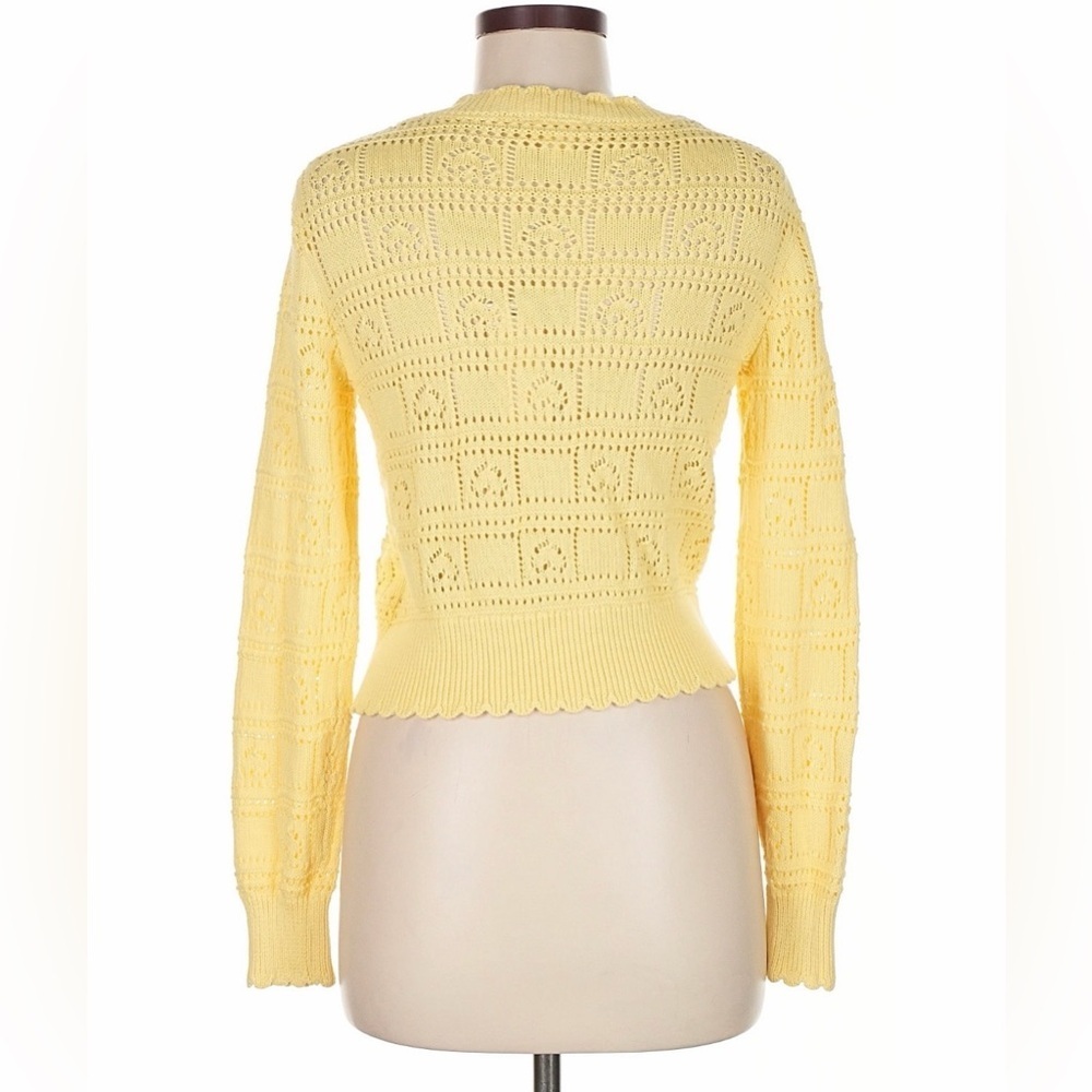 Women’s Faith & Zoe Buttercream Yellow Knit Button-Front Cardigan Sweater Medium - Picture 9 of 13